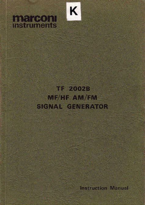 Service Manual Marconi Tf 2000b Signal Generator