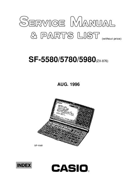 Service Manual Parts List Casio Sf 5580 5780 5980 Digital Diary 1996