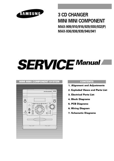 Service Manual Samsung Max 910 930 932 3 Cd Changer Mini Component