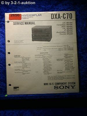 Service Manual Sony Dxa C70 Mini Hi Fi Component System