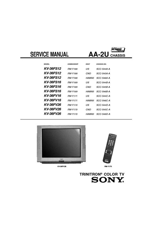 Service Manual Sony Kv 36fv26 Trinitron Color Tv