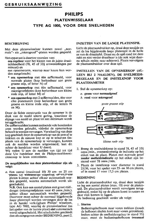 Service Sheet Service Manual Philips Ag1000 Record Changer Turntable