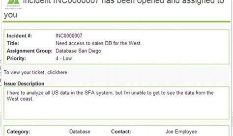 Servicenow Email Template