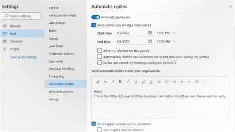 Setting Up Out Of Office On Outlook