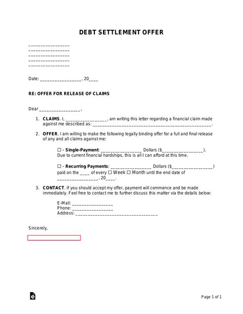 Settlement Offer Letter Template