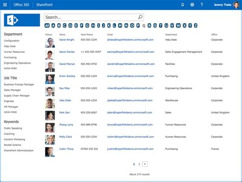 Sharepoint Employee Directory Template