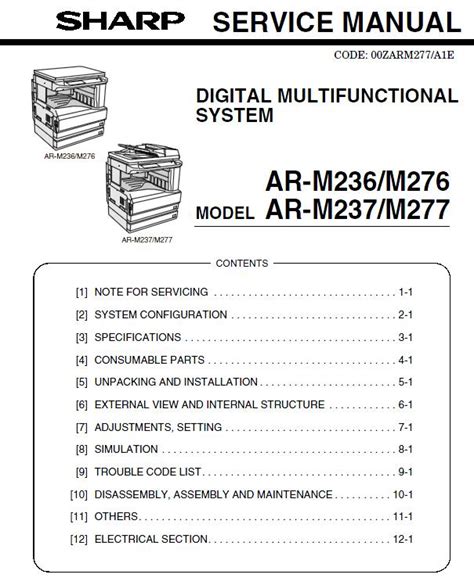 Sharp Ar M236 M276 Ar M237 M277 Service Manual