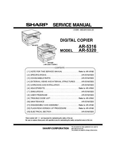 Sharp Ar Series Service Manuals Rar