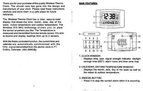 Sharp Atomic Clock Instruction Manual