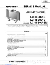 Sharp Lc 15b2ua Lcd Tv Service Manual Download