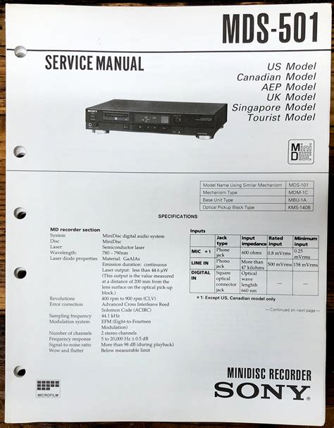 Sharp Md Mt888h Minidisc Recorder Service Manual