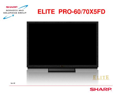 Sharp Pro 60x5fd Pro 70x5fd Lcd Tv Service Manual