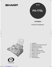 Sharp Ux 335l Fo 775l Fax Service Manual