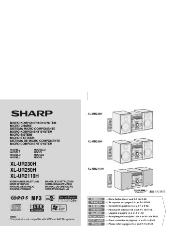 Sharp Xl Ur250h Micro Component System Service Manual