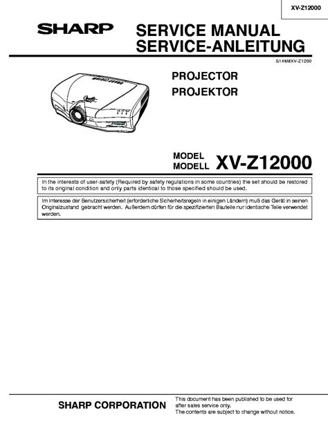 Sharp Xv Z12000 Service Manual Repair Guide