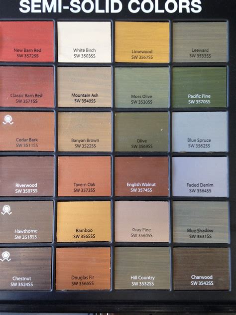 Sherwin-williams Stain Color Chart Exterior