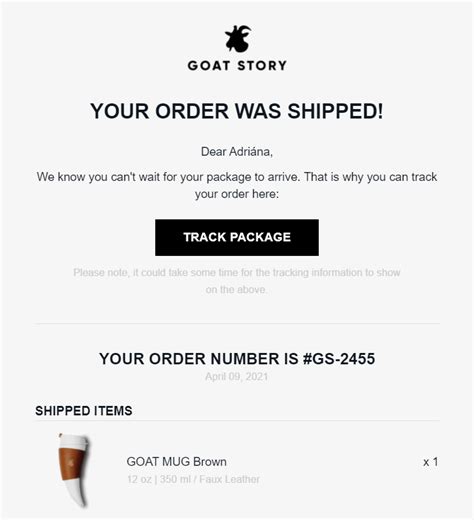Shipping Confirmation Email Template Free