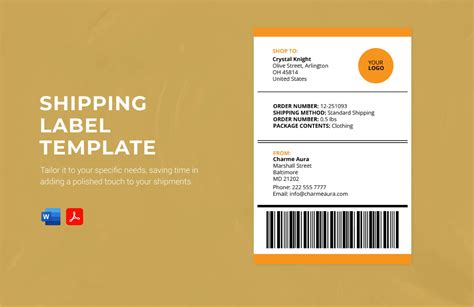 Shipping Label Template Free Download