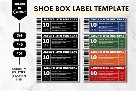 Shoe Box Label Template Free