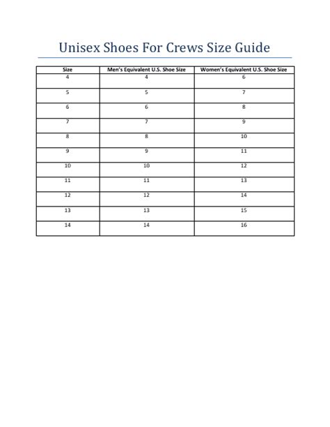 Shoes For Crews Size Chart