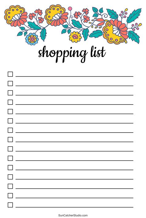 Shopping List Printable Template