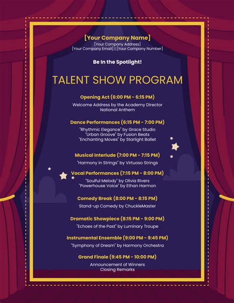Show Program Template