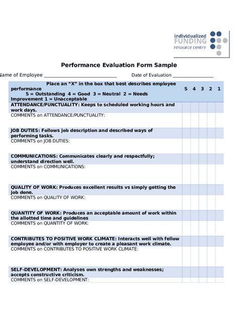 Shrm Performance Review Template