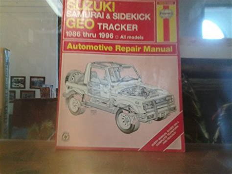 Sidekick Geo Tracker 1986 1996 Repair Service Manual Pdf