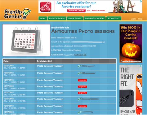 Sign Up Genius Templates