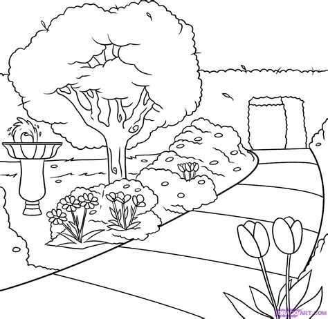 Simple Garden Drawing