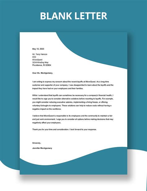 Simple Letter Templates Free