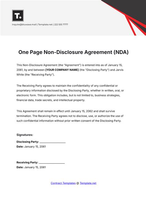 Simple Nda Agreement Template