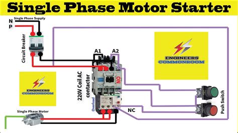 Single Phase Starter Motor Wiring Diagram