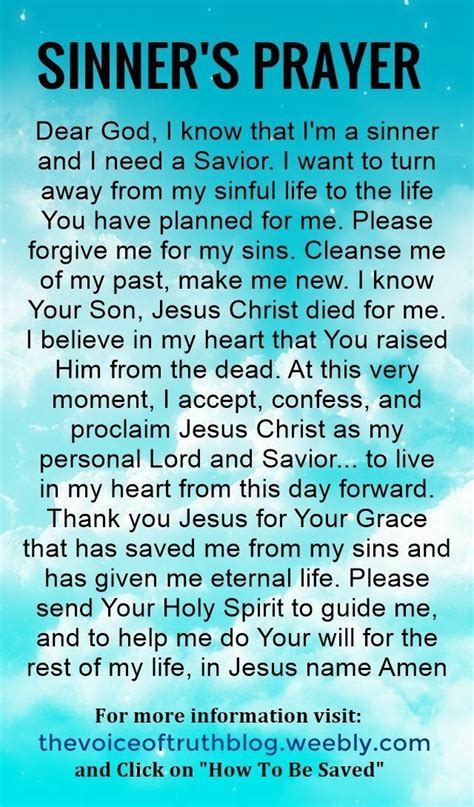 Sinners Prayer Printable