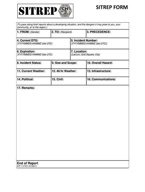 Situation Report Template