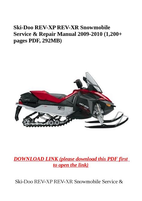 Ski Doo Rev Snowmobile Service Manual Repair 2007 Ski Doo