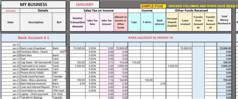 Small Business Accounts Spreadsheet Template
