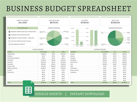 Small Business Budget Template Google Sheets