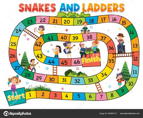 Snakes And Ladders Game Template