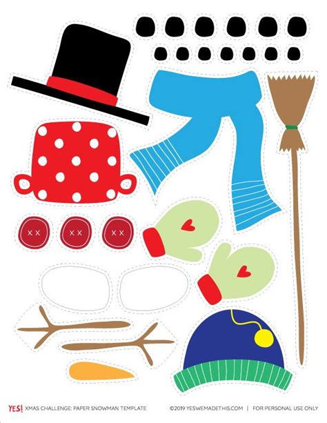 Snowman Accessories Printable