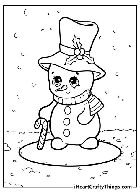 Snowman Coloring Page Free Printable