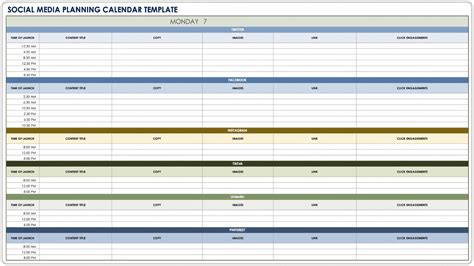 Social Media Planning Template