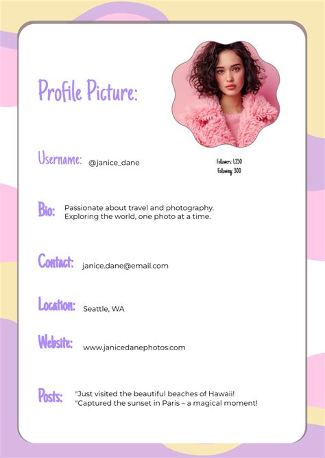 Social Media Profile Templates