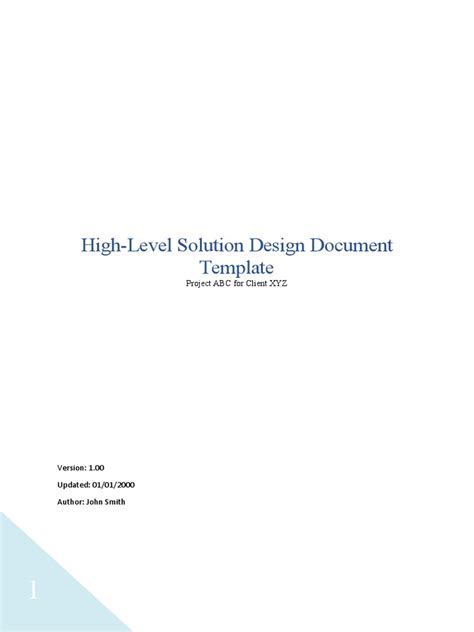 Solution Design Document Template