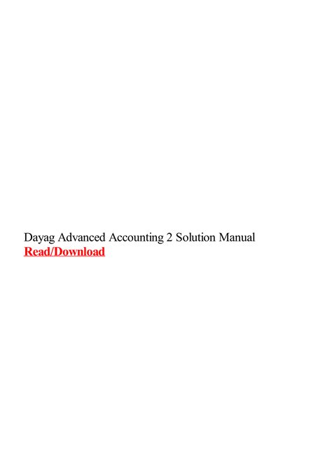 Solution Manual Advanced Accounting 2 Dayag