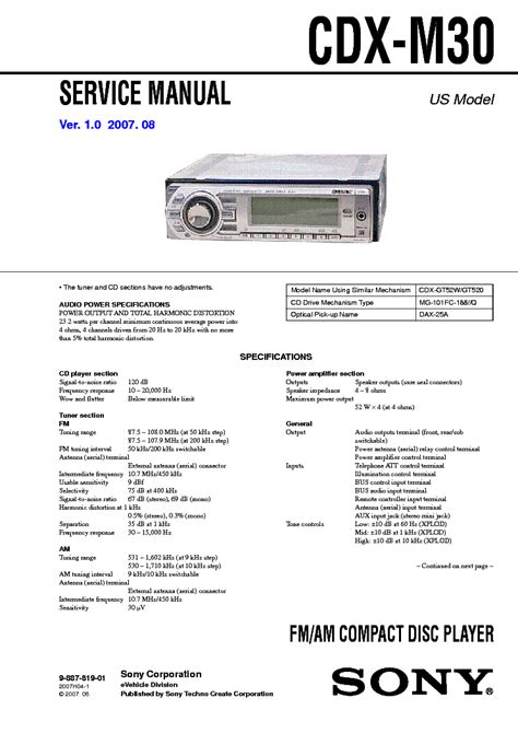 Sony Cdx Gt340 Wiring Diagram