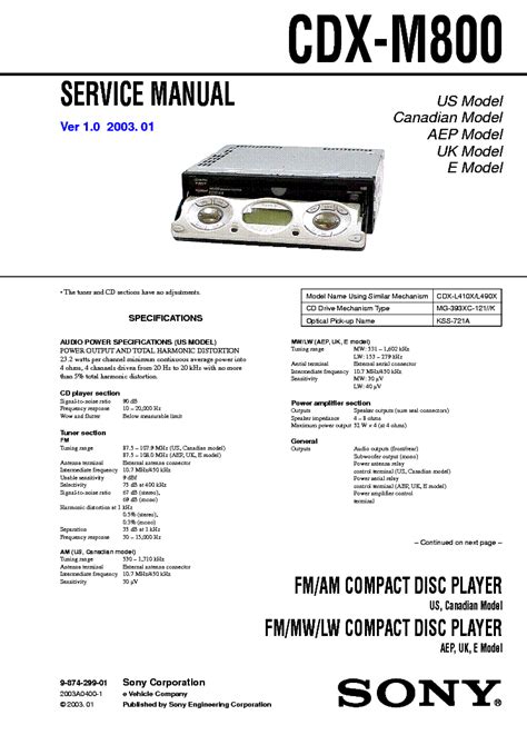 Sony Cdx M800 Wiring Diagram