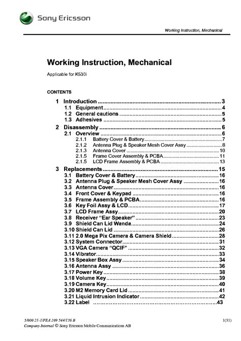 Sony Ericsson K530i Service Repair Manual