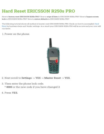 Sony Ericsson R250s Pro Service Repair Manual