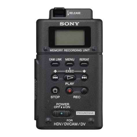 Sony Hvr Mrc1 Memory Recording Unit Service Manual